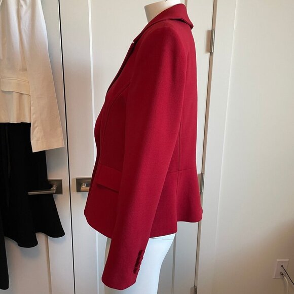 Judith & Charles Classic Double Breasted Notch Collar Wool Blazer Red Sz 12 - Picture 5 of 14